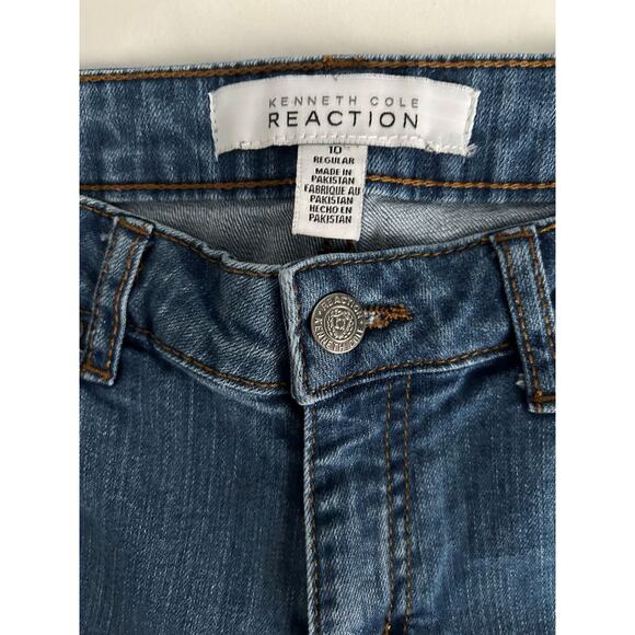 NWOT Kenneth Cole Reaction Straight Leg Ankle Med Wash Denim Mid-Rise Jeans -10 - Picture 6 of 14